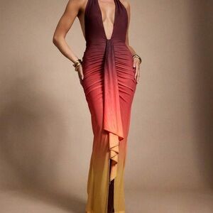 Club L London Gradient Halter Maxi Dress